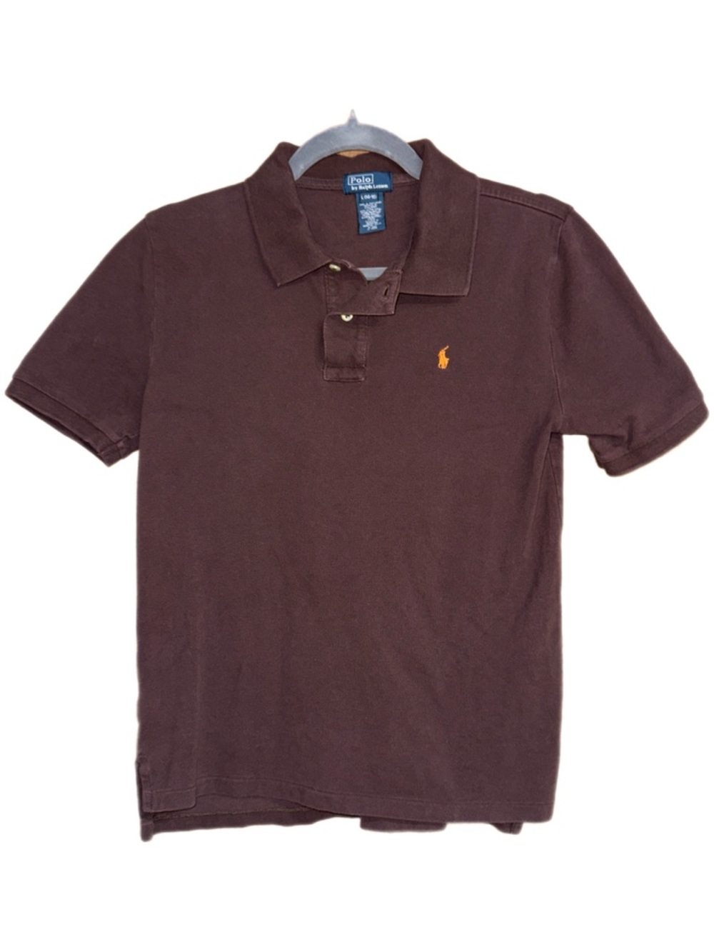Polo Ralph Lauren - Youth Brown Polo Shirt - Size L (14–16) - 100% Cotton